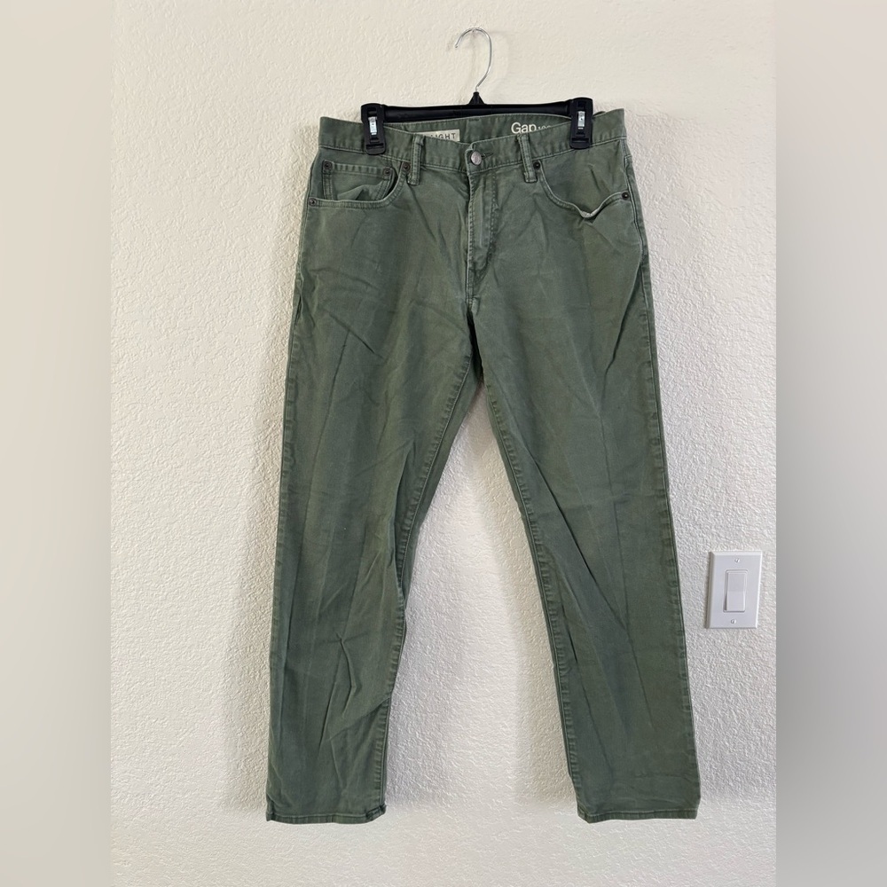 GAP Olive Green Straight-Leg Pants